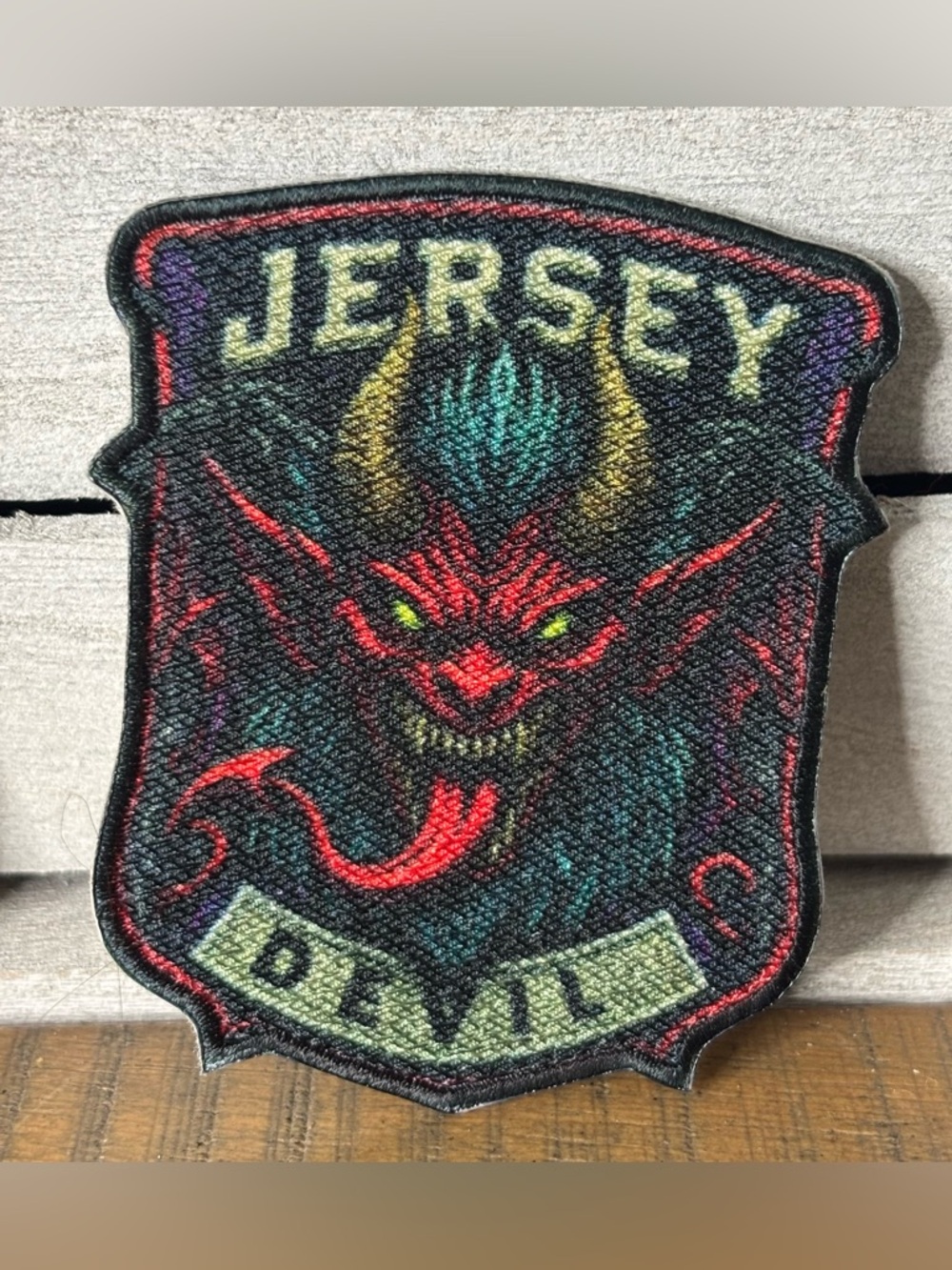 Jersey Devil Embroidered Patch - New Jersey Folklore Cryptid Souvenir